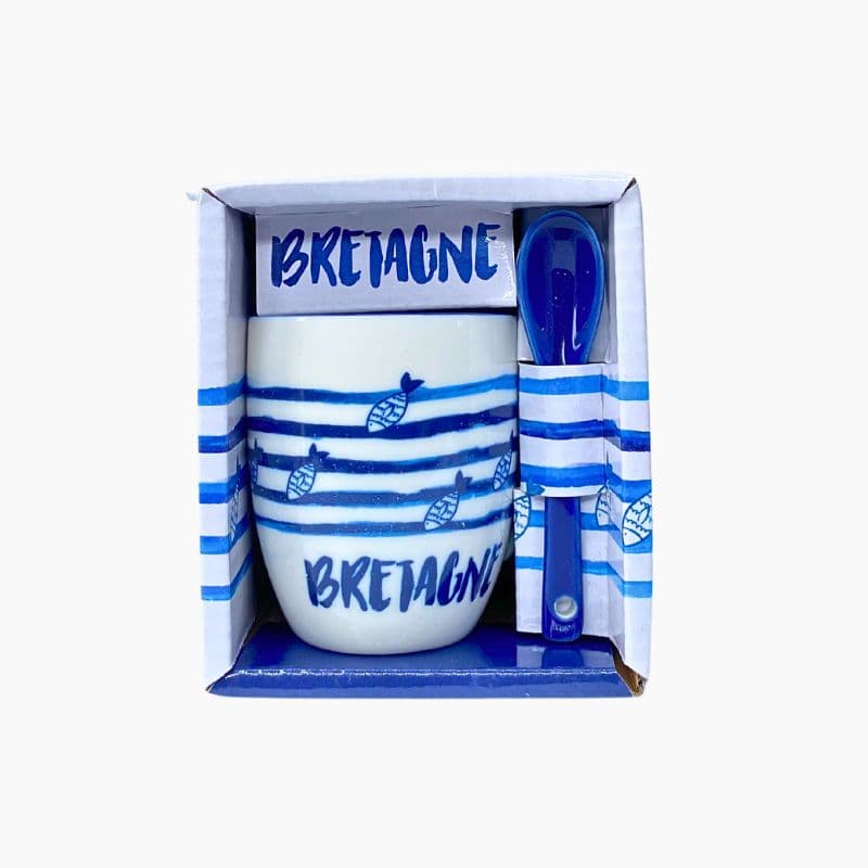 Coffret Tasse Expresso Triskell et Poisson avec Cuillère