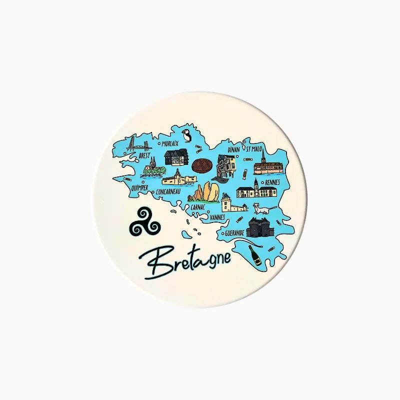 Dessous de Plat Rond Carte de Bretagne