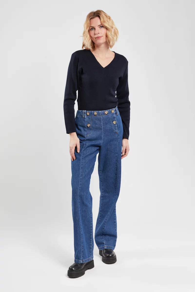 Pull-col-V-Locmine-en-laine-et-acrylique-rich-navy-face