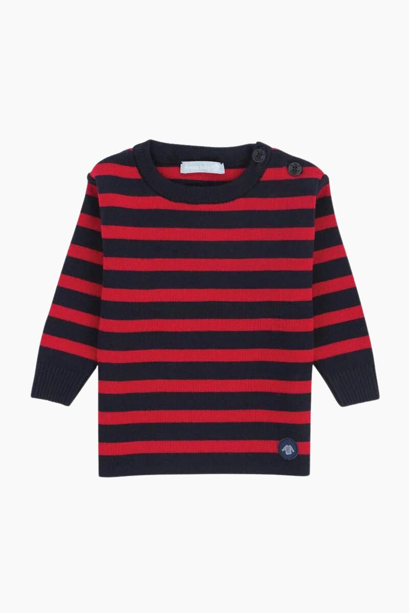 Pull Marin "Briac" Baby en Laine Mérinos navire braise