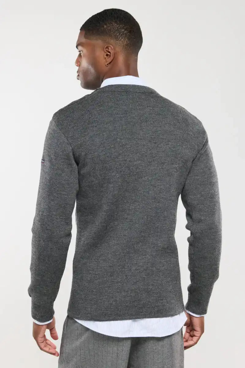 Pull-marin-uni-Fouesnant-gris-dos
