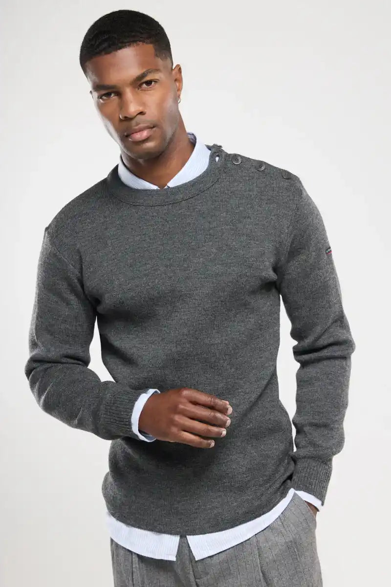 Pull-marin-uni-Fouesnant-gris