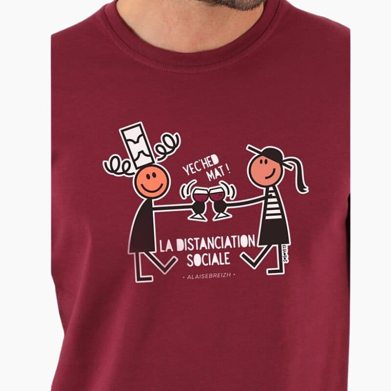 T-Shirt Distanciation Homme - À l'Aise Breizh face
