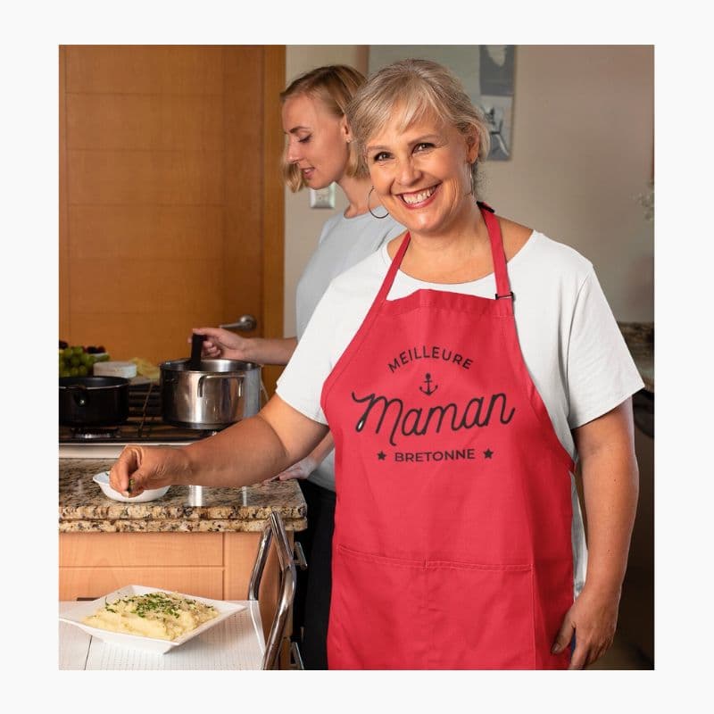 Tablier Meilleure Maman Bretonne blanc