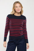 Pull marin rayé briac rich navy / braise
