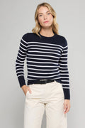 Pull marin  rayé Briac Rich Navy / Nature